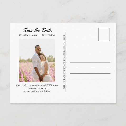 Coronado Wedding Downtown Save the Date Briefkaart (Achterkant)