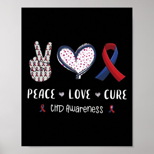 Coronary Heart Disease Ribbon Chd Awareness Month  Poster (Voorkant)