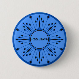 #coronasurvivor Positivity Badge (blauw) Ronde Button 5,7 Cm