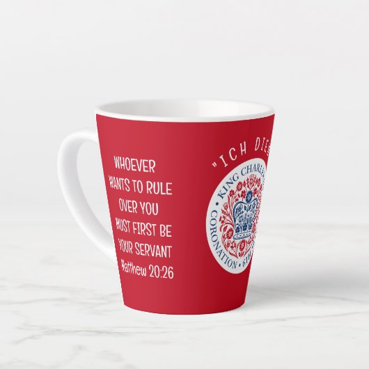 Coronatie Red KING CHARLES III Latte Mok (Linkerhoek)