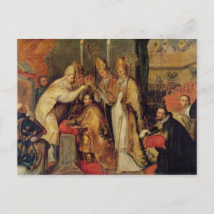 Coronatie van Charles V Heilige Romeinse keizer Briefkaart