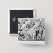 Coronatie van de Grote Khan Vierkante Button 5,1 Cm (Voorkant /achterkant)