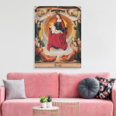 Coronatie van de Maagd, centraal paneel Canvas Afdruk (Insitu (Woonkamer))