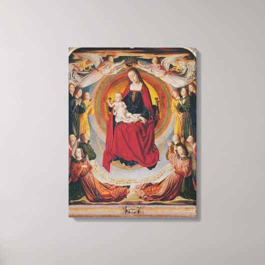Coronatie van de Maagd, centraal paneel Canvas Afdruk (Voorkant)