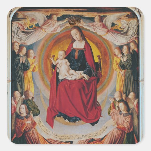 Coronatie van de Maagd, centraal paneel Vierkante Sticker (Voorkant)