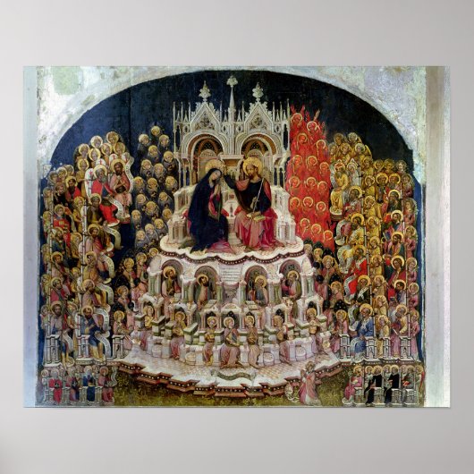 Coronatie van de Maagd in Paradise, 1438 Poster (Voorkant)