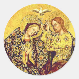 Coronatie van de Maagd Mary Stickers zonder bloedi