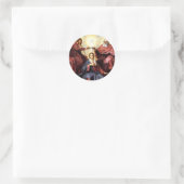 Coronatie van de maagd ronde sticker (Tas)