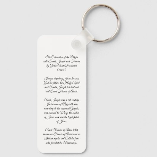 Coronatie van de maagd sleutelhanger (Achterkant)