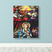 Coronatie van het Glas in lood van de gevlekte Maa Canvas Afdruk (Insitu (Houten vloer))