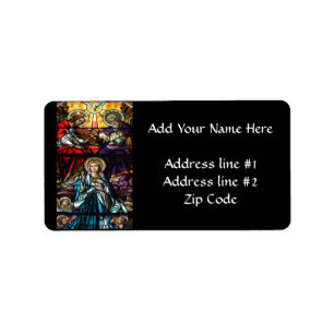 Coronatie van het Glas in lood van de gevlekte Maa Etiket