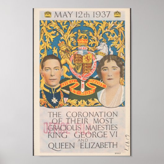 Coronatie van koning George en koningin Elizabeth Poster (Voorkant)