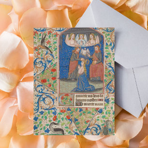 Coronatie van Mary Medieval Illuminated Manuscript Briefkaart