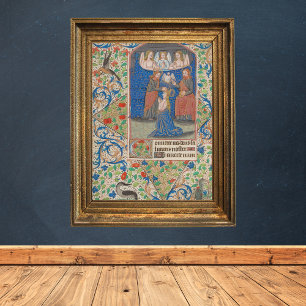 Coronatie van Mary Medieval Illuminated Manuscript Poster