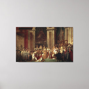 Coronatie van Napoleon door Jacques-Louis David Canvas Afdruk