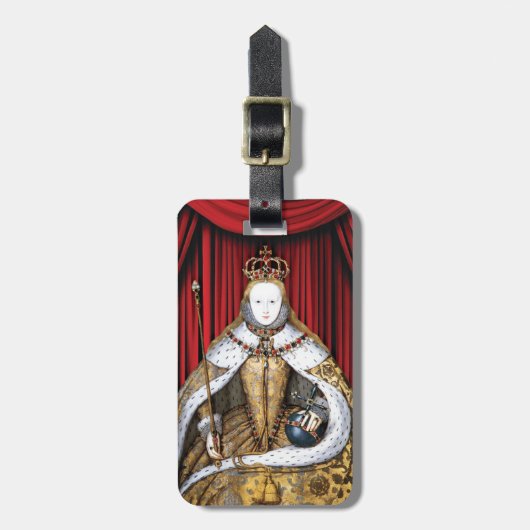Coronatie van Tudor Queen Elizabeth I Bagagelabel (Voorkant verticaal)