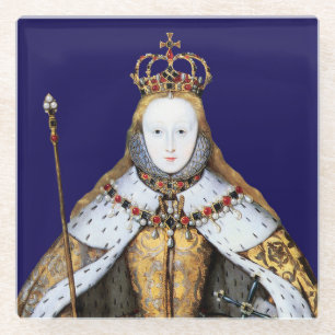 Coronatie van Tudor Queen Elizabeth I Glazen Onderzetter