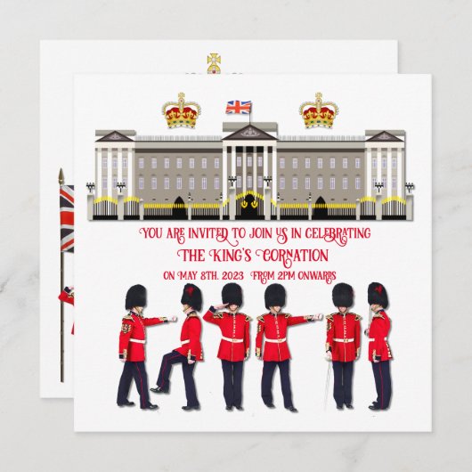 Coronation Celebration Lunch Invitation Kaart (Voorkant / Achterkant)