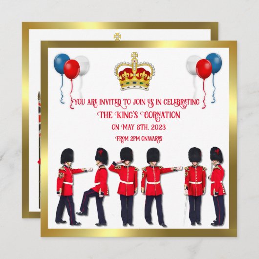 Coronation Celebration Lunch Invitation Kaart (Voorkant / Achterkant)