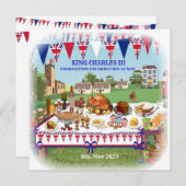 Coronation Celebration Lunch Invitation Kaart (Voorkant / Achterkant)