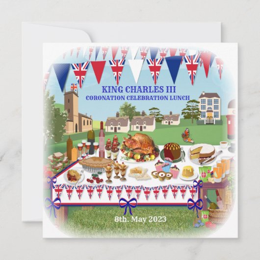 Coronation Celebration Lunch Invitation Kaart (Voorkant)