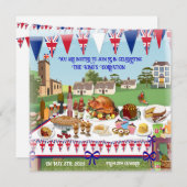 Coronation Celebration Lunch Invitation Kaart (Voorkant / Achterkant)