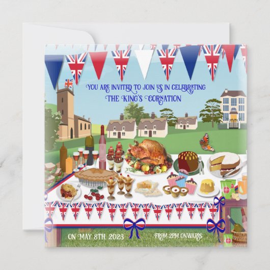 Coronation Celebration Lunch Invitation Kaart (Voorkant)