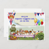 Coronation Celebration Lunch Invitation Uitnodiging Briefkaart (Voorkant / Achterkant)
