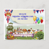 Coronation Celebration Lunch Invitation Uitnodiging Briefkaart (Voorkant)