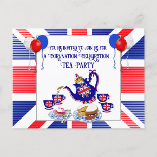 Coronation Celebration Tea Party Invitation Postc Briefkaart