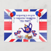 Coronation Celebration Tea Party Invitation Postc Briefkaart (Voorkant)