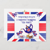 Coronation Celebration Tea Party Invitation Postc Briefkaart (Voorkant / Achterkant)