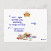 Coronation Celebration Tea Party Invitation Postc Briefkaart (Achterkant)