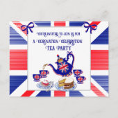 Coronation Celebration Tea Party Invitation Postc Briefkaart (Voorkant)