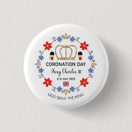 Coronation day 2023 King Charles III Personalized Ronde Button 3,2 Cm