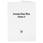 Coronation Dinner Menu (Achterkant)