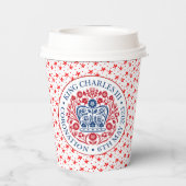 Coronation Emblem of King Charles III Papieren Bekers (Achterkant)