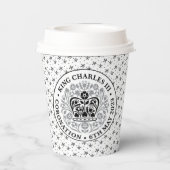 Coronation Emblem of King Charles III Papieren Bekers (Achterkant)