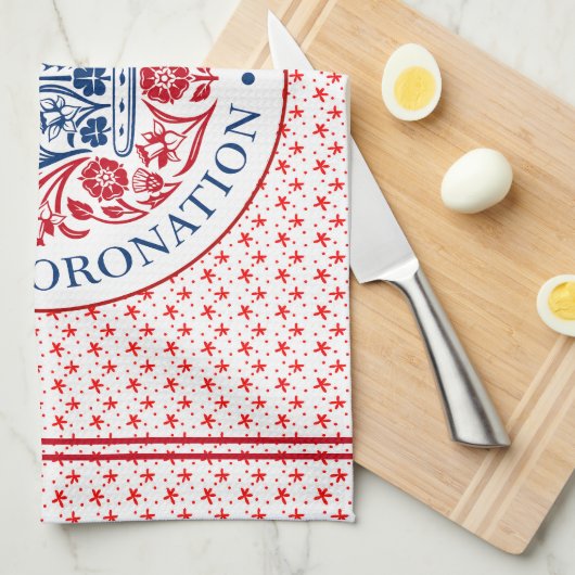 Coronation Emblem of King Charles III Theedoek (Quarter Fold)