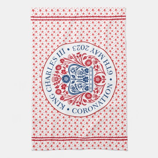 Coronation Emblem of King Charles III Theedoek (Verticaal)