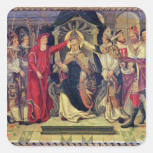 Coronation of Pope Celestine V in August 1294 Vierkante Sticker