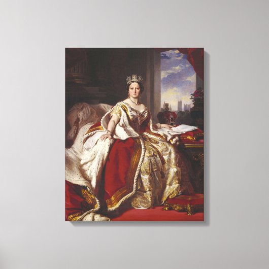 Coronation Portrait of Queen Victoria Canvas Afdruk (Voorkant)