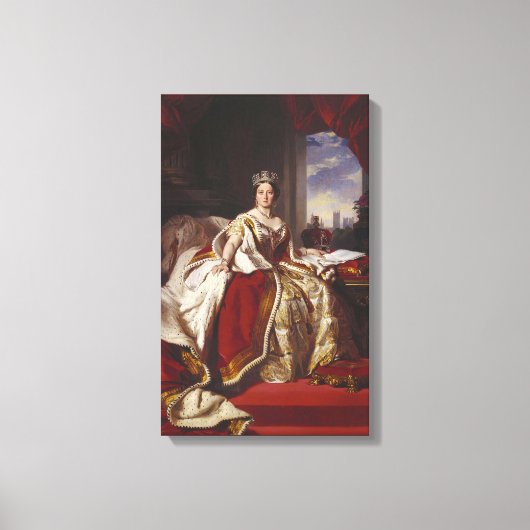 Coronation Portrait of Queen Victoria Canvas Afdruk (Voorkant)