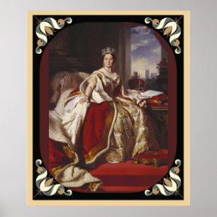Coronation Portrait of Queen Victoria w/Lijst Edge Poster