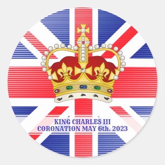 Coronation souvenir of King Charles III Classic Ronde Sticker (Voorkant)