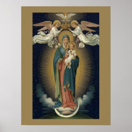 Coronation Virgin Mary met Angels  Poster