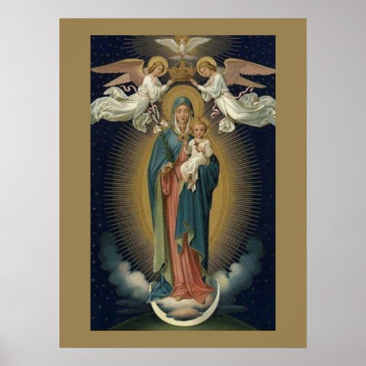 Coronation Virgin Mary met Angels  Poster (Voorkant)