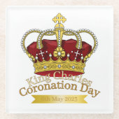 Coronationele dagkroon glazen onderzetter (Voorkant)