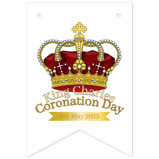 Coronationele dagkroon vlaggetjes (Eerste vlag)