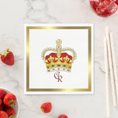 Coronationenkroon en monogram papier Napkin Servet (Insitu)